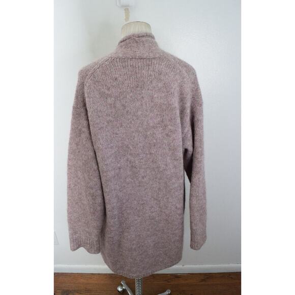 Nation LTD Alyiah Open Front Cocoon Small Pink Alpaca Sweater Cardigan Luxury - Picture 3 of 6